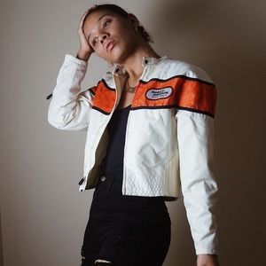 Harley Davidson White Biker Jacket